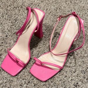 Nasty Gal Hot Pink Strappy Heels